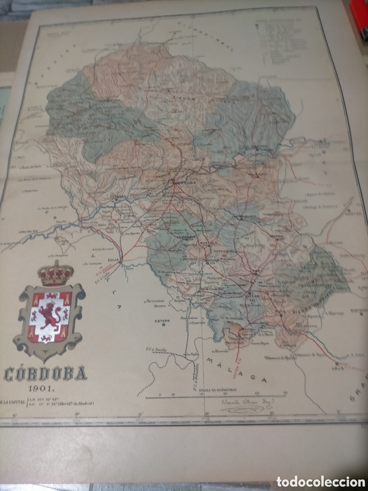 Mapas contempor&aacute;neos: Mapa de c&oacute;rdoba 1901 original