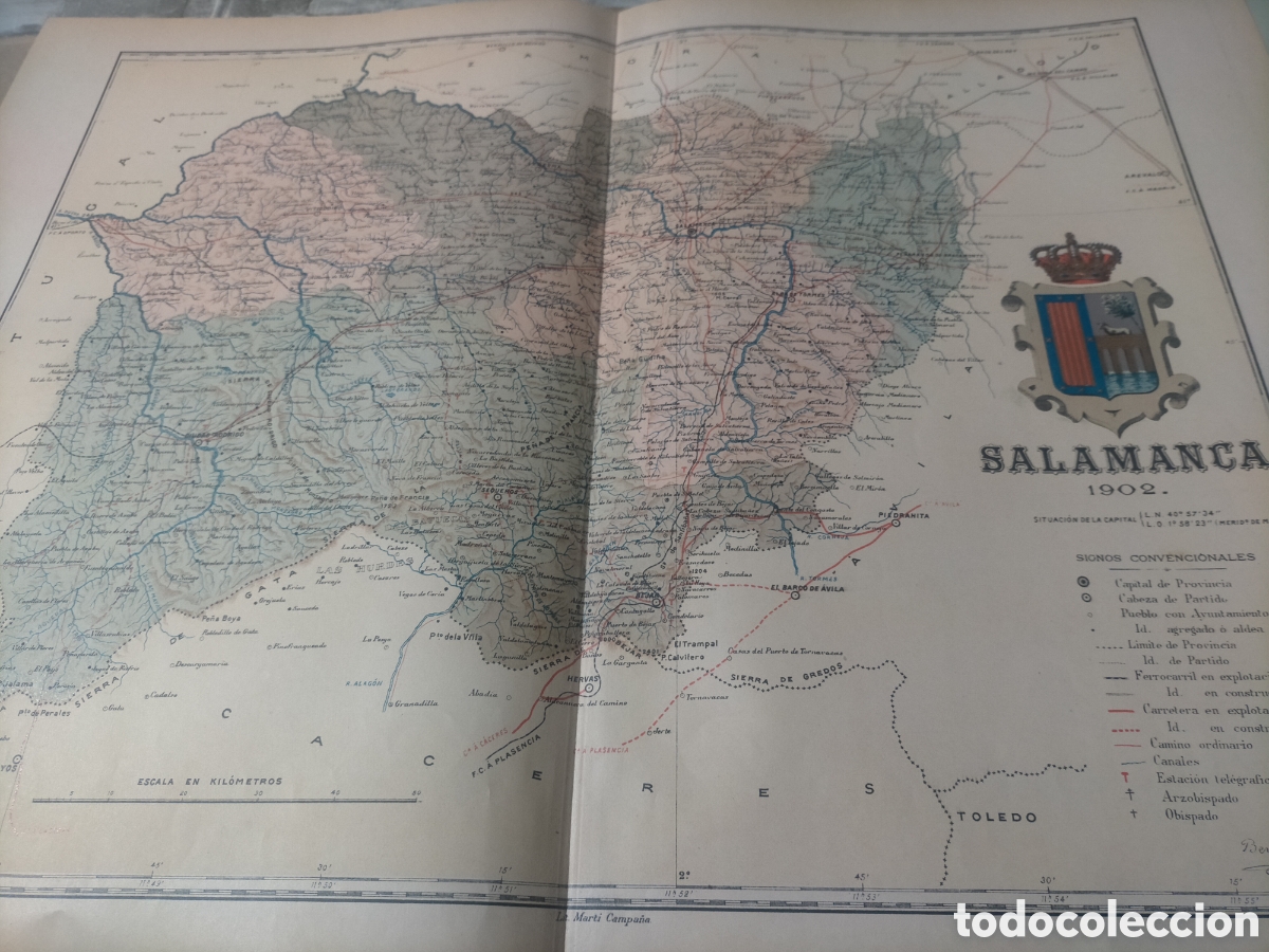 Mapas contempor&aacute;neos: Ma mapa de Salamanca 1902 original