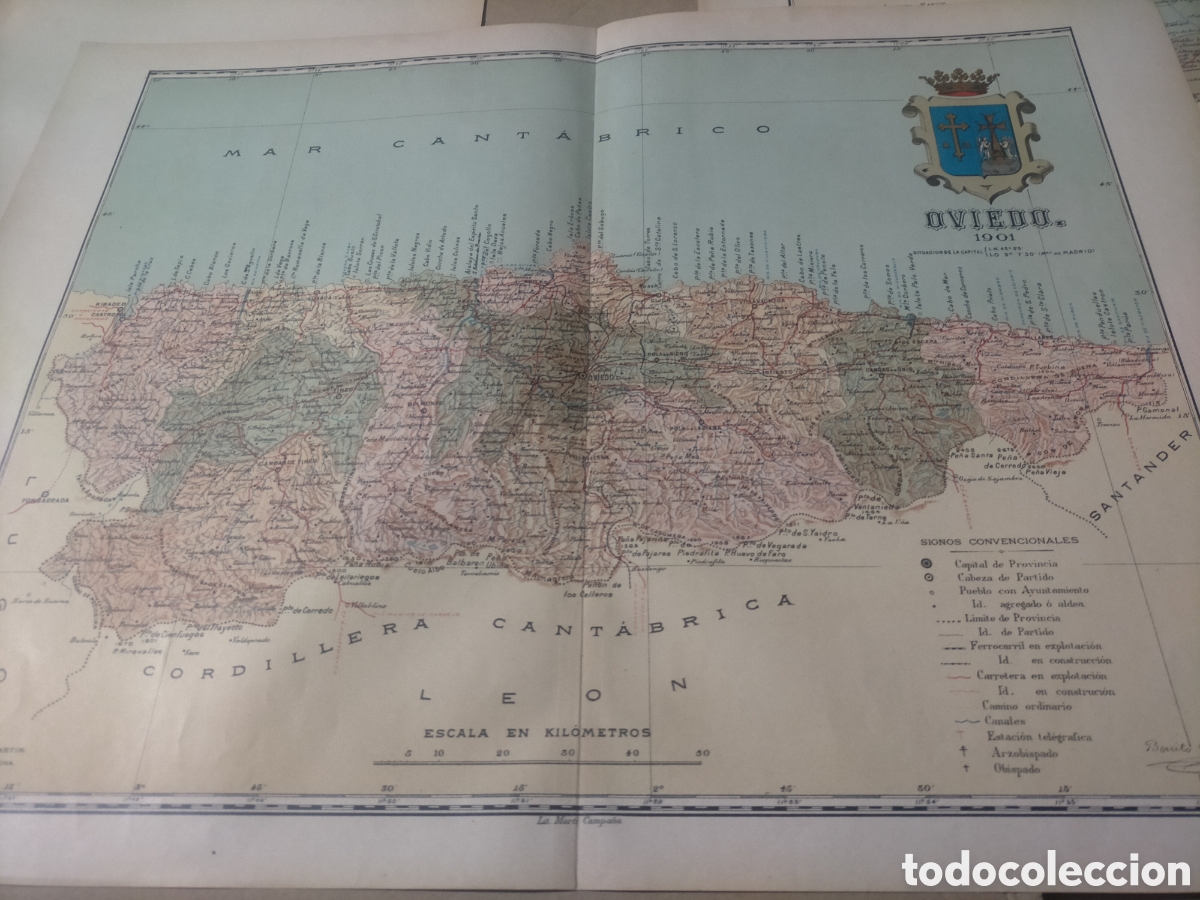 Mapas contempor&aacute;neos: Mapa de Oviedo 1901 original - Foto 1