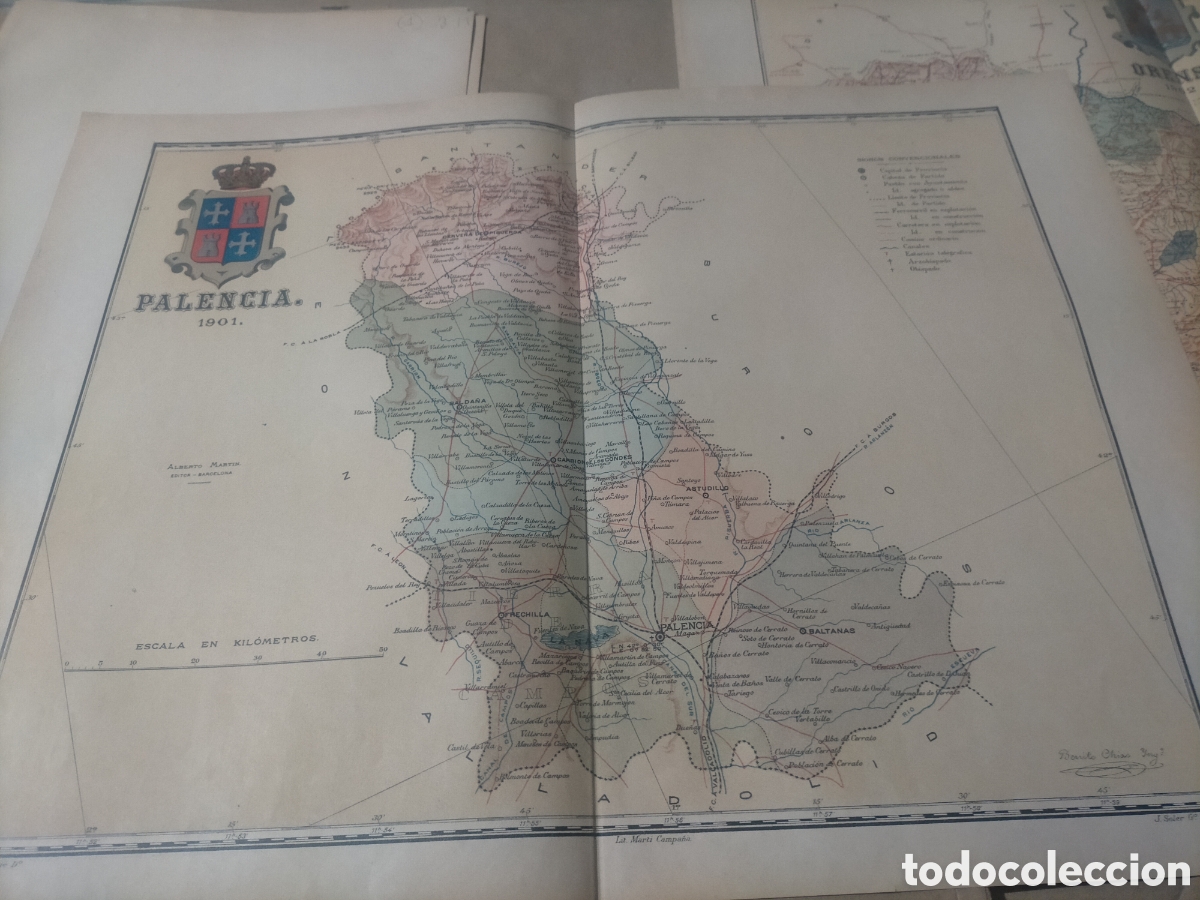 Mapas contempor&aacute;neos: mapa de Palencia 1901 original - Foto 1