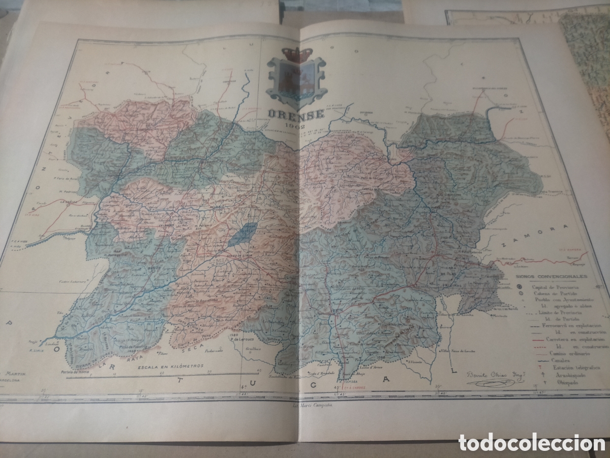Mapas contempor&aacute;neos: mapa de orense 1902 original