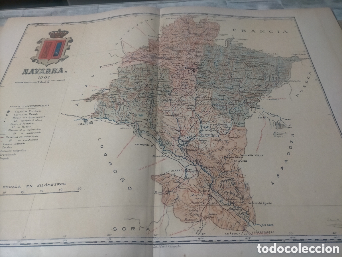 Mapas contempor&aacute;neos: Mapa de navarra 1901