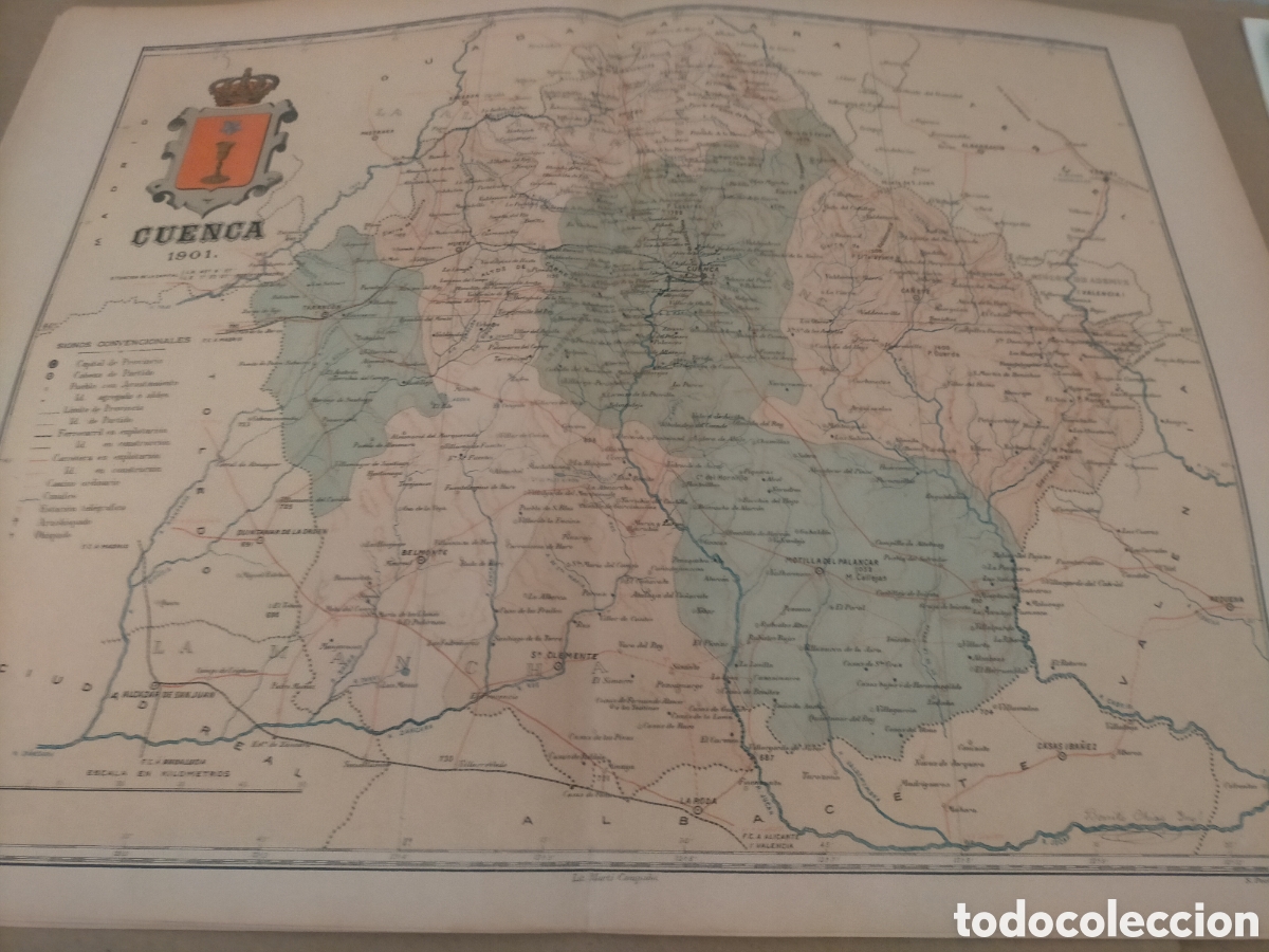 Mapas contempor&aacute;neos: Mapa de Cuenca 1901 original