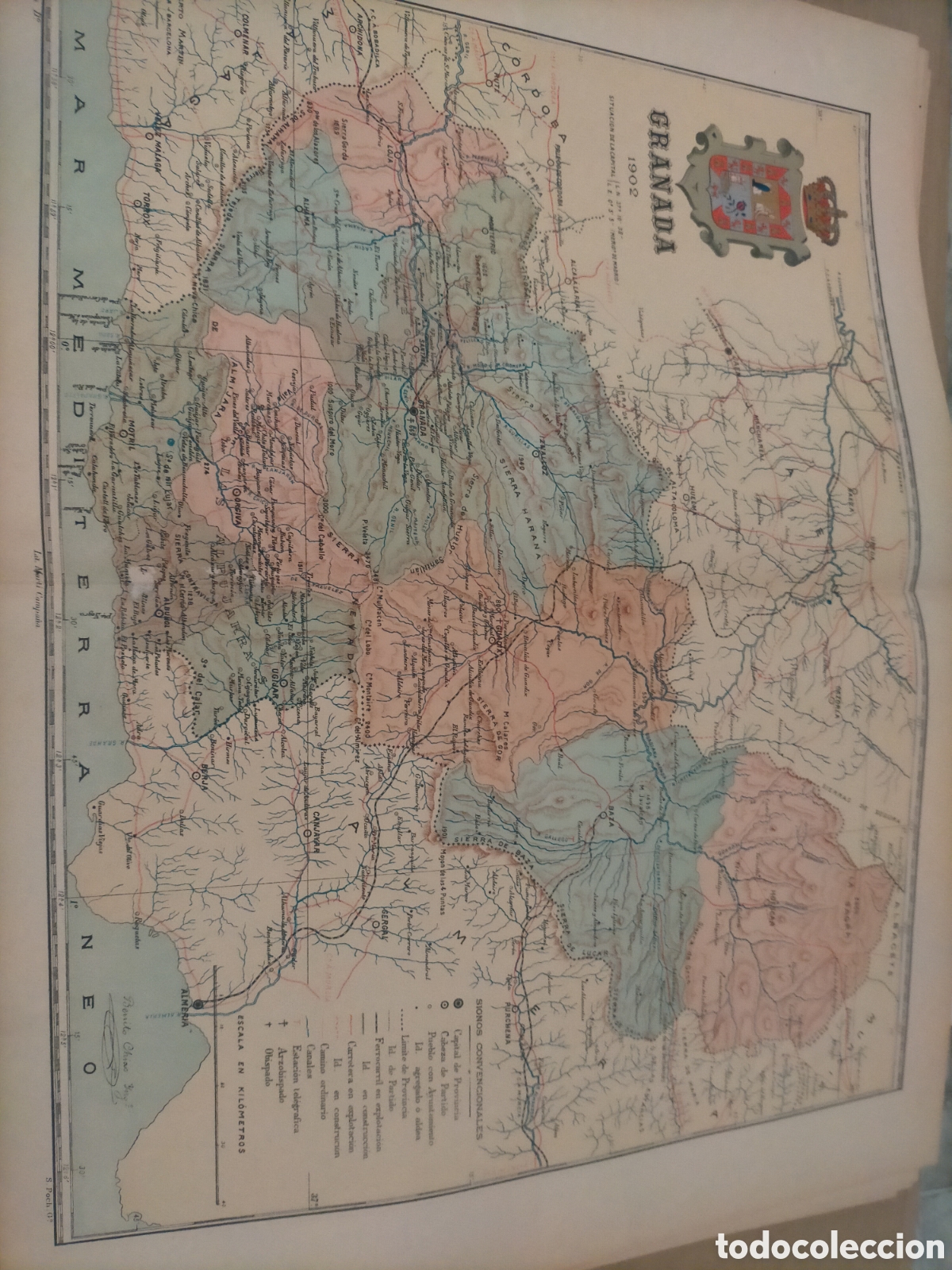 Mapas contempor&aacute;neos: Mapa de Granada 1902 original