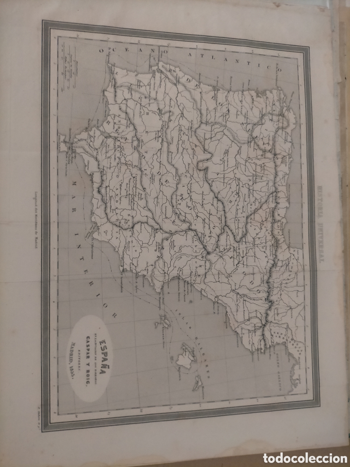 Mapas contempor&aacute;neos: Mapa de Espa&ntilde;a 1855 original - Foto 1
