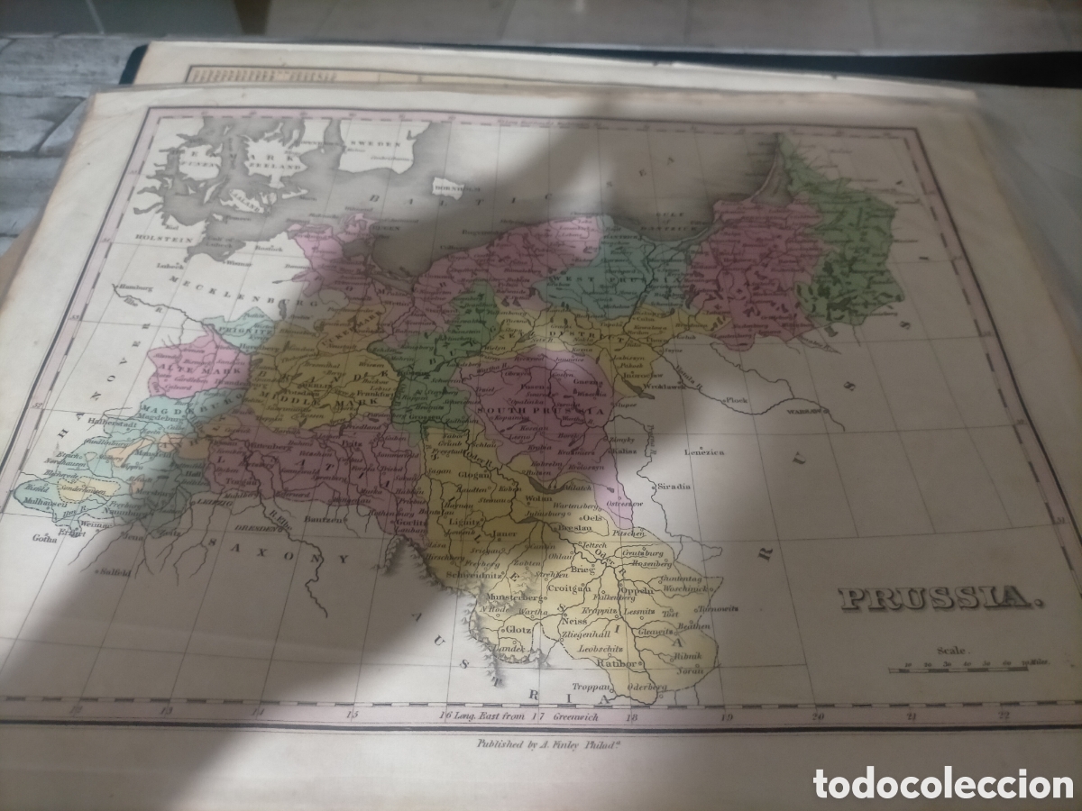 Mapas contempor&aacute;neos: Mapa de Prusia 1824 original