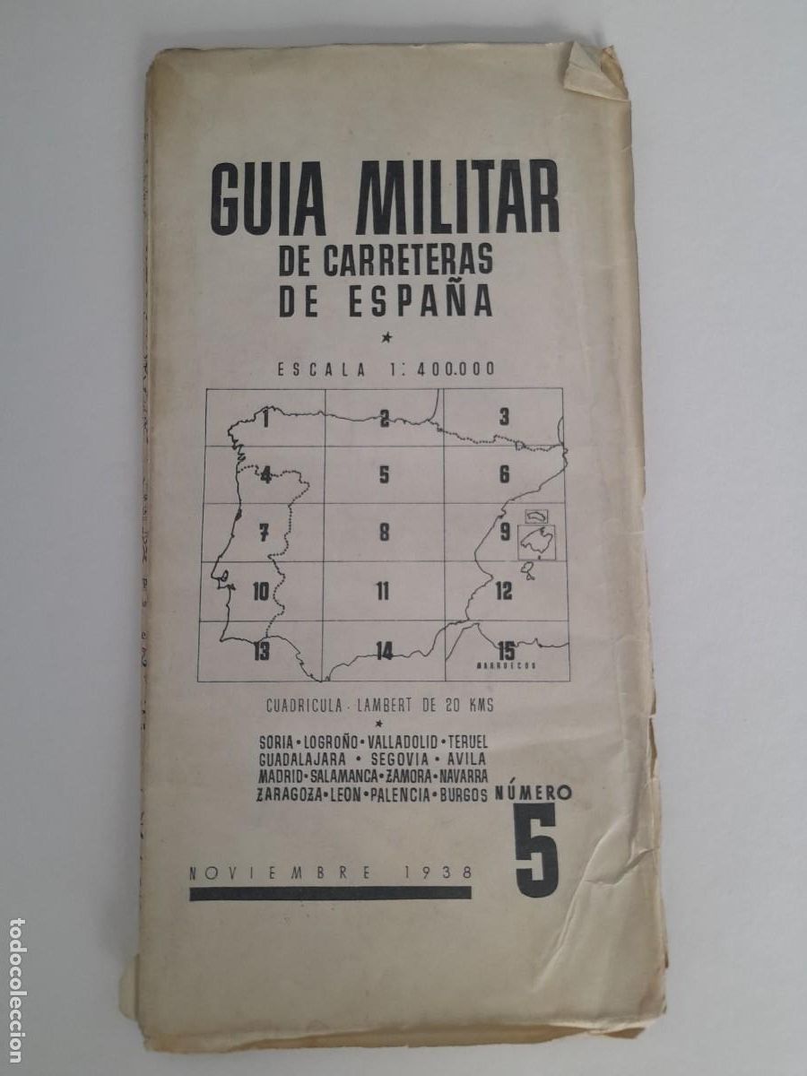 Mapas contempor&aacute;neos: Gu&iacute;a militar carreteras de Espa&ntilde;a, n&deg; 5, 1938