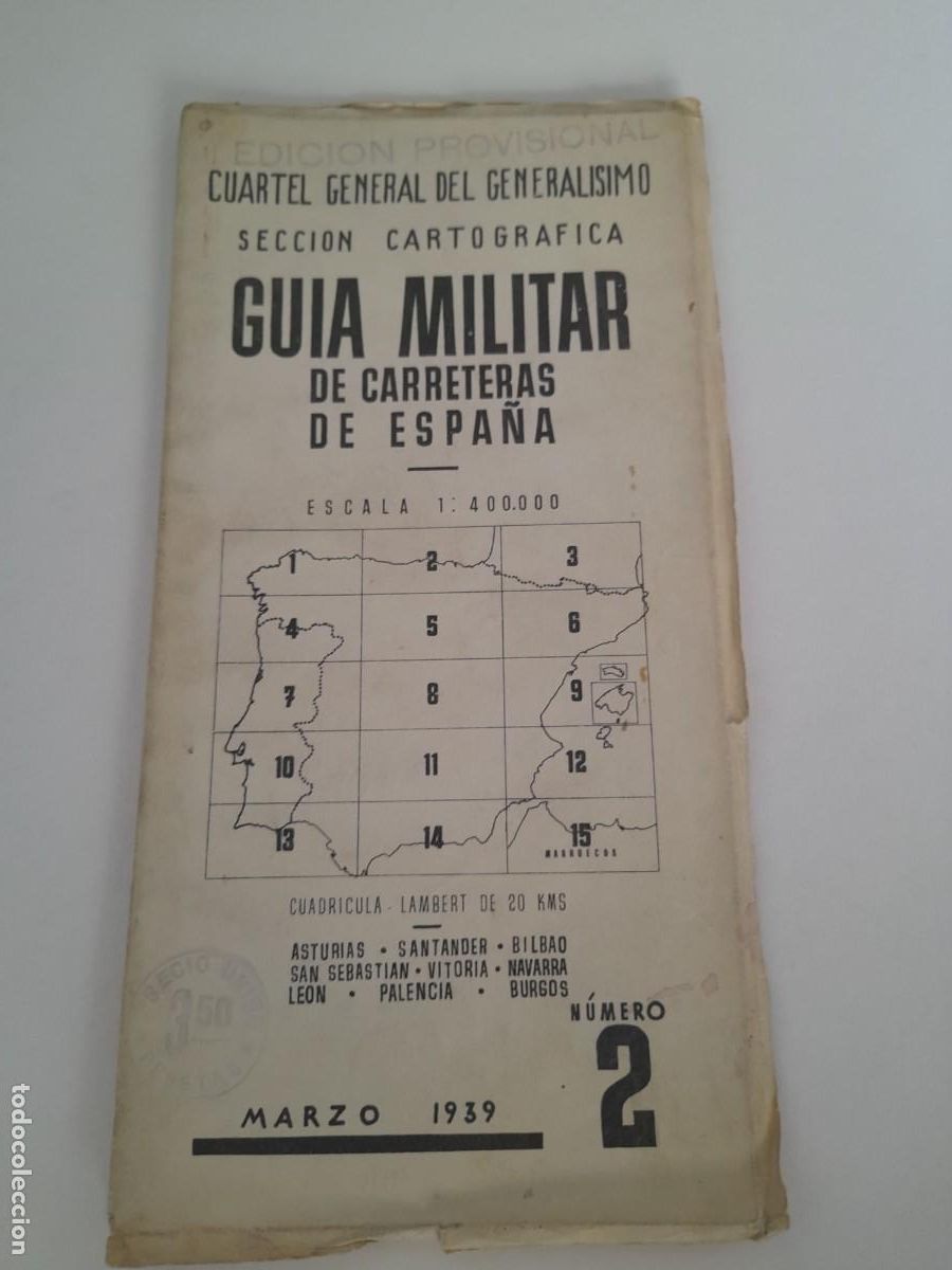 Mapas contempor&aacute;neos: Gu&iacute;a militar carreteras de Espa&ntilde;a, n&deg; 2, 1939