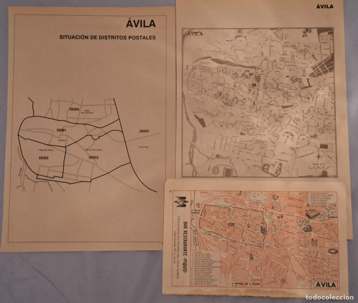 Mapas contempor&aacute;neos: LOTE 3 MAPAS PLANOS AVILA A&Ntilde;OS 70/80