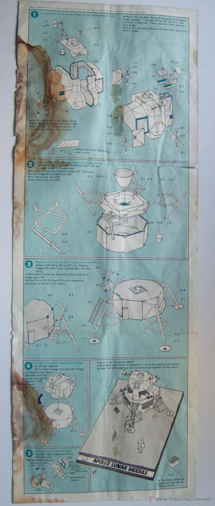 Maquetas: Apolo Modulo Lunar. Tamiya, el modelo original de 1969. Para restaurar. - Foto 20