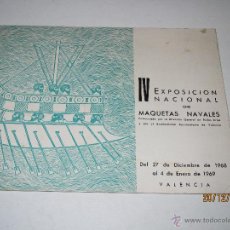 Maquetas: ANTIGUO CATALOGO IV EXPOSICION NACIONAL DE MAQUETAS NAVALES DE VALENCIA 1968 LISTA DE PARTICIPANTES