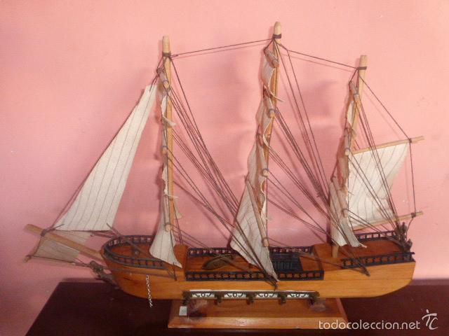 Maquetas: CARABELA BARCO VELERO DE MADERA HECHO A MANO - Foto 1