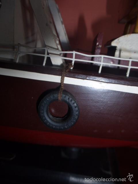 Maquetas: BARCO DE PESCA DE MADERA HECHO Y PINTADO A MANO - Foto 9