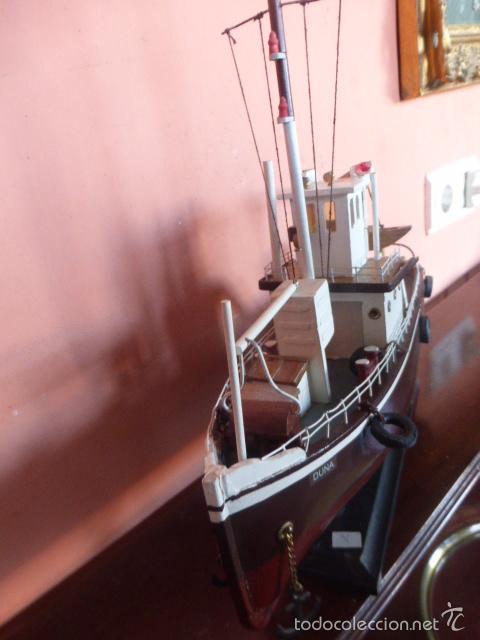 Maquetas: BARCO DE PESCA DE MADERA HECHO Y PINTADO A MANO - Foto 11