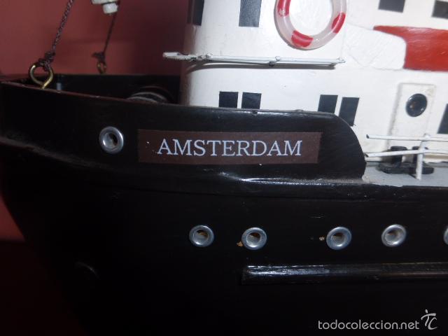 Maquetas: ANTIGUO BARCO DE PESCA HECHO Y PINTADO A MANO - Foto 2