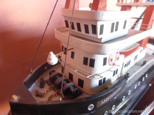Maquetas: ANTIGUO BARCO DE PESCA HECHO Y PINTADO A MANO - Foto 4