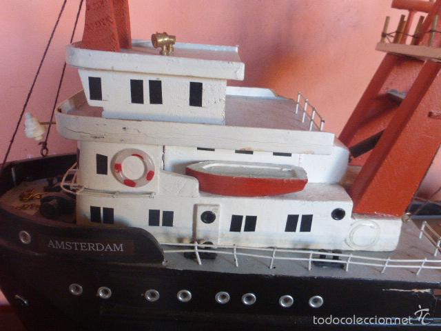 Maquetas: ANTIGUO BARCO DE PESCA HECHO Y PINTADO A MANO - Foto 6