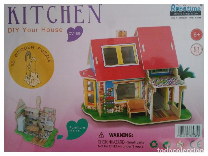 Maquetas: Maqueta de madera de marqueter&iacute;a. Casa con muebles - Foto 1