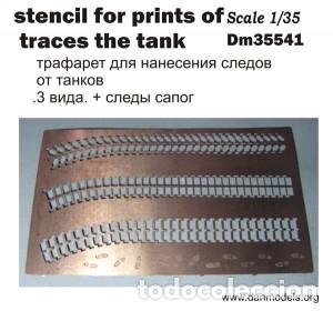Maquetas: DAN MODELS - STENCIL DE HUELLAS DE CADENAS DE TANQUES Y PISADAS 35541 1/35 - Foto 1