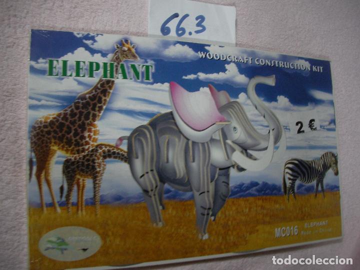 Maquetas: KIT DE CONSTRUCCION DE MONTAJE DE UN ELEFANTE EN MADERA - Foto 1