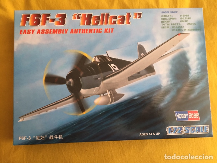 Maquetas: F6F-3 HELLCAT 1:72 HOBBYBOSS maqueta avi&oacute;n - Foto 1