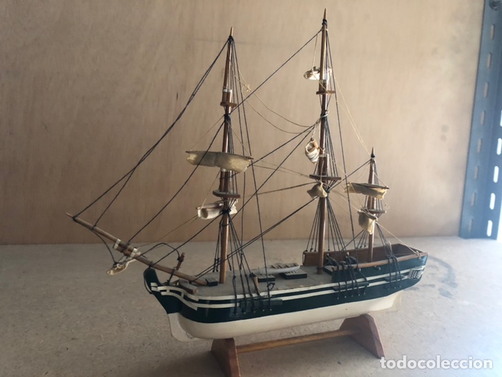 Maquetas: Barco madera 40 cm hecho a mano 1980 - Foto 1