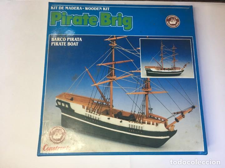 Maquetas: MAQUETA DE MADERA BARCO PIRATA PIRATE BRIG DE CONSTRUCTO - Foto 1