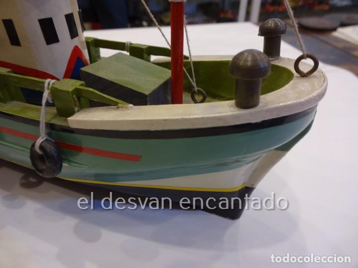 Maquetas: Barco de pesca en madera pintada. 25 ctms. Muy decorativo - Foto 4 - 230885240