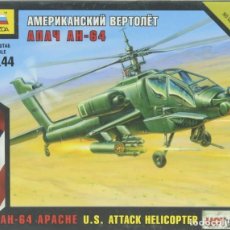 Maquetas: MAQUETA HELICÓPTERO AH-64, APACHE, REF. 7408, 1/144, ZVEZDA