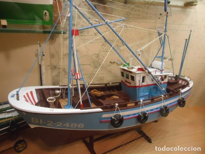 maqueta barco pesquero 40x30x10 todo de madera - Compra venta en  todocoleccion