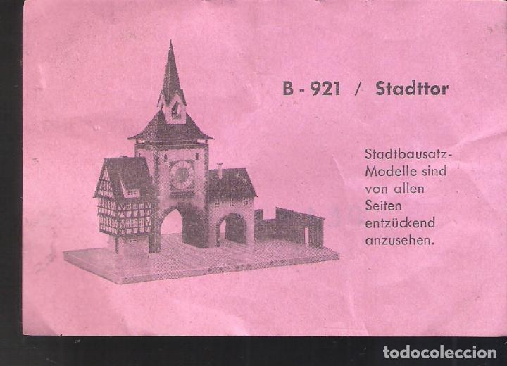Maquetas: Faller. B-921. Stadttor. Hoja de control de Calidad- 11x 8 cm. - Foto 1