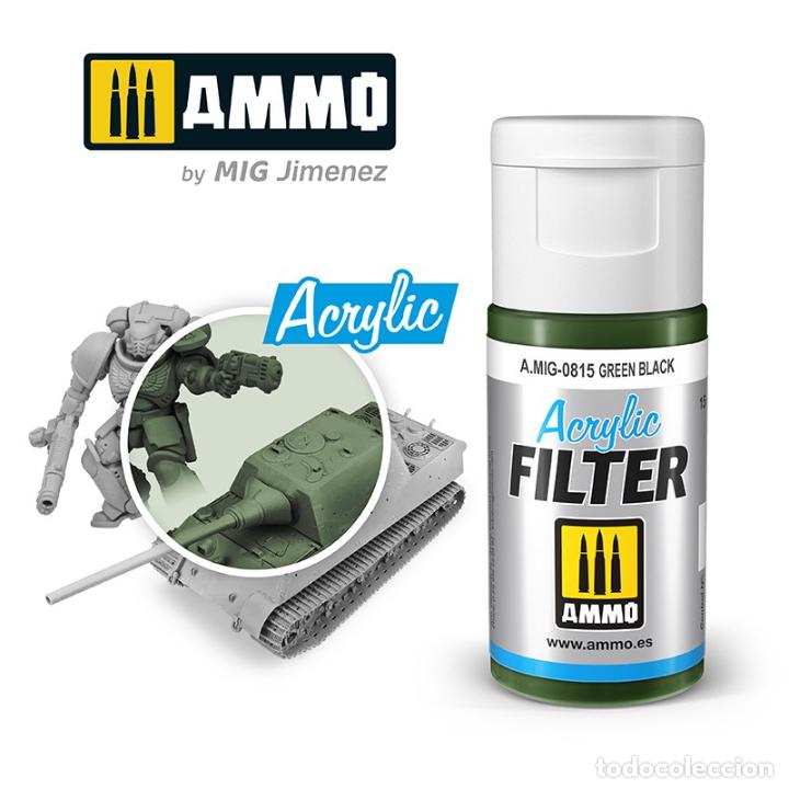 Maquetas: AMMO - ACRILIC FILTER GREEN BLACK AMIG0815 - Foto 1