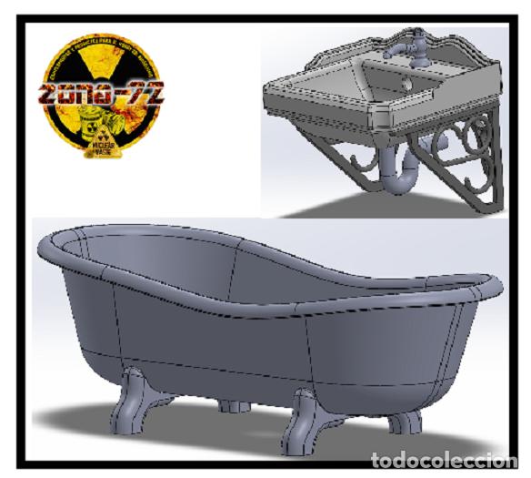 Maquetas: ZONA 72 - KIT BA&Ntilde;O Y LAVABO 1/48 - Foto 1