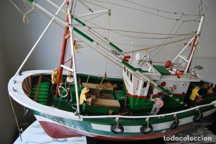 maqueta barco pesquero 40x30x10 todo de madera - Compra venta en