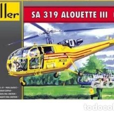 Maquetas: MAQUETA DE HELICOPTERO HELLER - SA 319 ALOUETTE III - MADE IN FRANCE - ESCALA 1/100. Lote 321630648