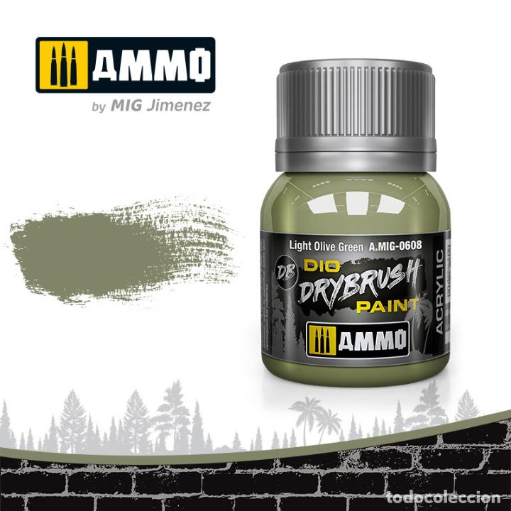 Maquetas: AMMO - DRYBRUSH LIGTH OLIVE GREEN 0608 - Foto 1