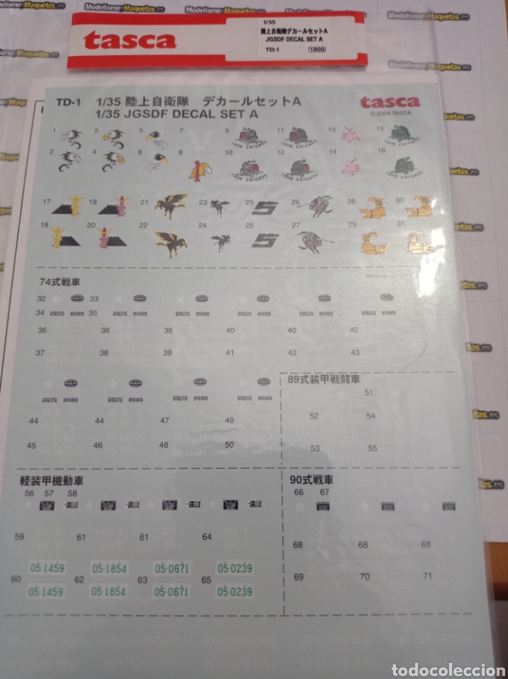 Maquetas: TASCA - CALCAS JGSDF DECAL SET A. 1/35 - Foto 1