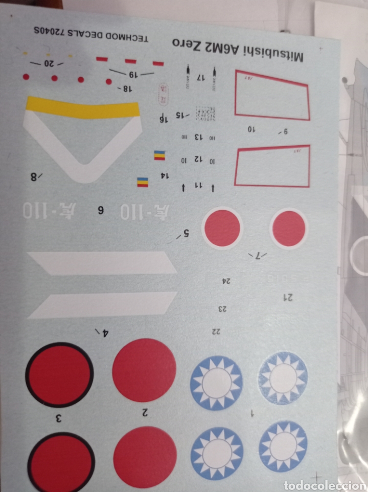 Maquetas: TECHMOD - CALCAS MITSUBISHI A6M2 ZERO. 1/72. 72040S - Foto 1