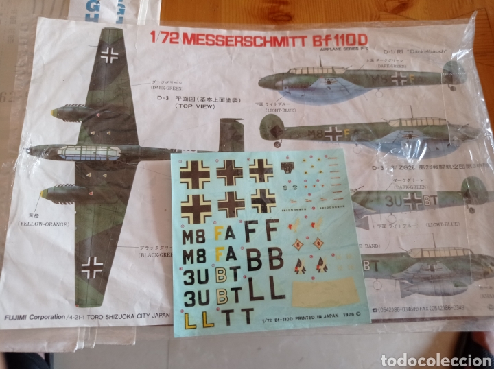 Maquetas: FUJIMI - CALCAS MESSERSCHMITT BF110D. 1/72 - Foto 1