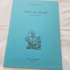 Maquetas: JABEGA DE MALAGA BARCO / PLANOS DE MODELISMO ( LA CARRACA ) BORRAS EDICIONES 1978. Lote 366144406