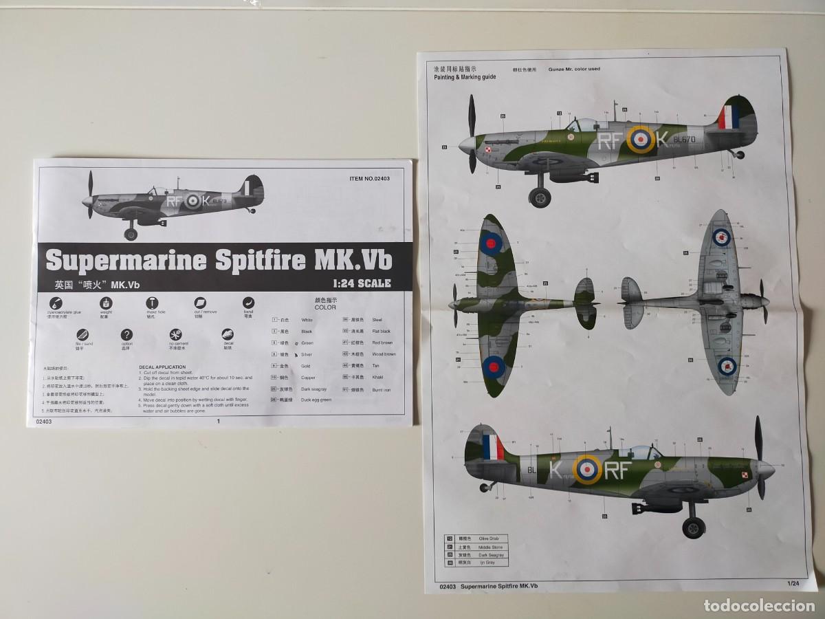 Maquetas: TRUMPETER. Escala 1/24 - SUPERMARINE SPITFIRE MK. Vb - Ref 02403 - Foto 3