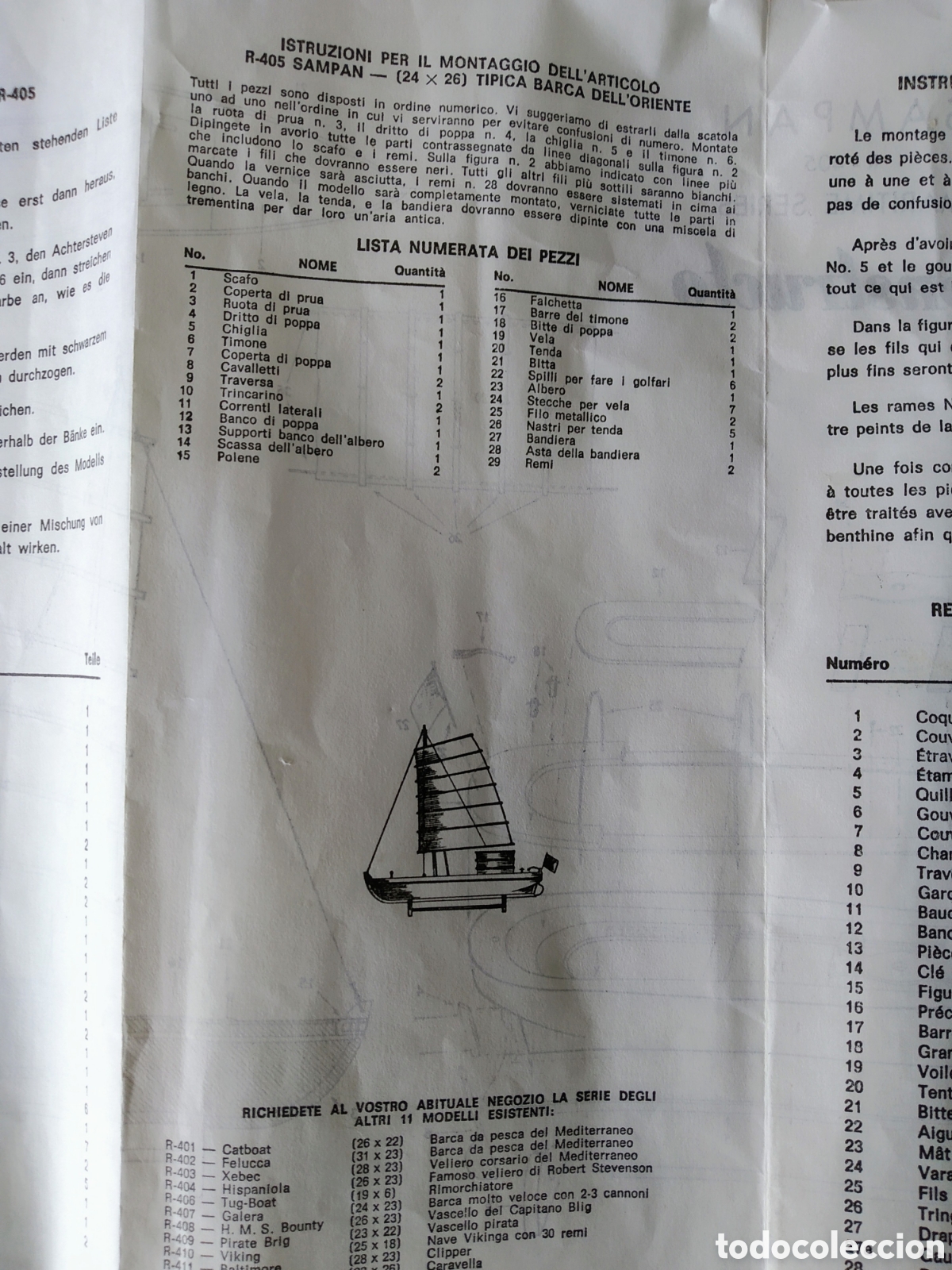 Maquetas: ANTIGUA MAQUETA DE BARCO SAMPAN DE CONSTRUCTO REF. R.405 - Foto 4