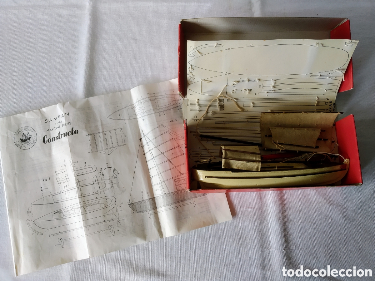 Maquetas: ANTIGUA MAQUETA DE BARCO SAMPAN DE CONSTRUCTO REF. R.405 - Foto 1