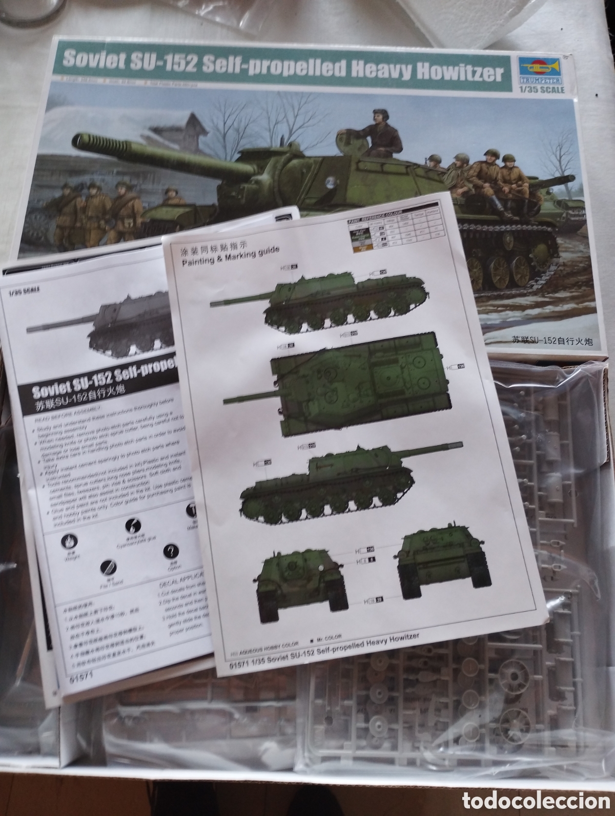 Maquetas: TRUMPETER - SOVIET SU-152 SELF PROPELLED HEAVY HOWITZER. 1/35. 01571 - Foto 2