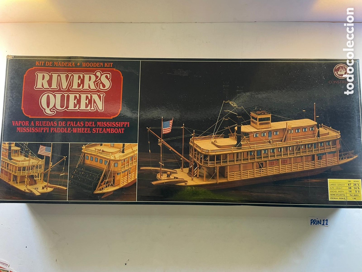 Maquetas: Rivers Queen Kit de Madera Modelo 1:80 Fabricado en Espa&ntilde;a. - Foto 1