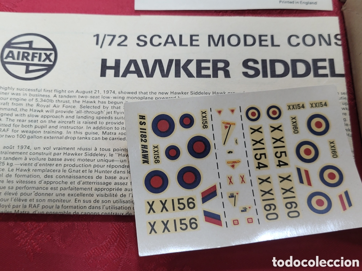 Maquetas: AIRFIX . HAWKER SIDDELEY HAWK. ESCALA 1/72 - Foto 4