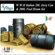 Maquetas: V90004 WWII ITALIAN 20L JERRY CANS & 200L FUEL DRUM SET, ESCALA 1/35
