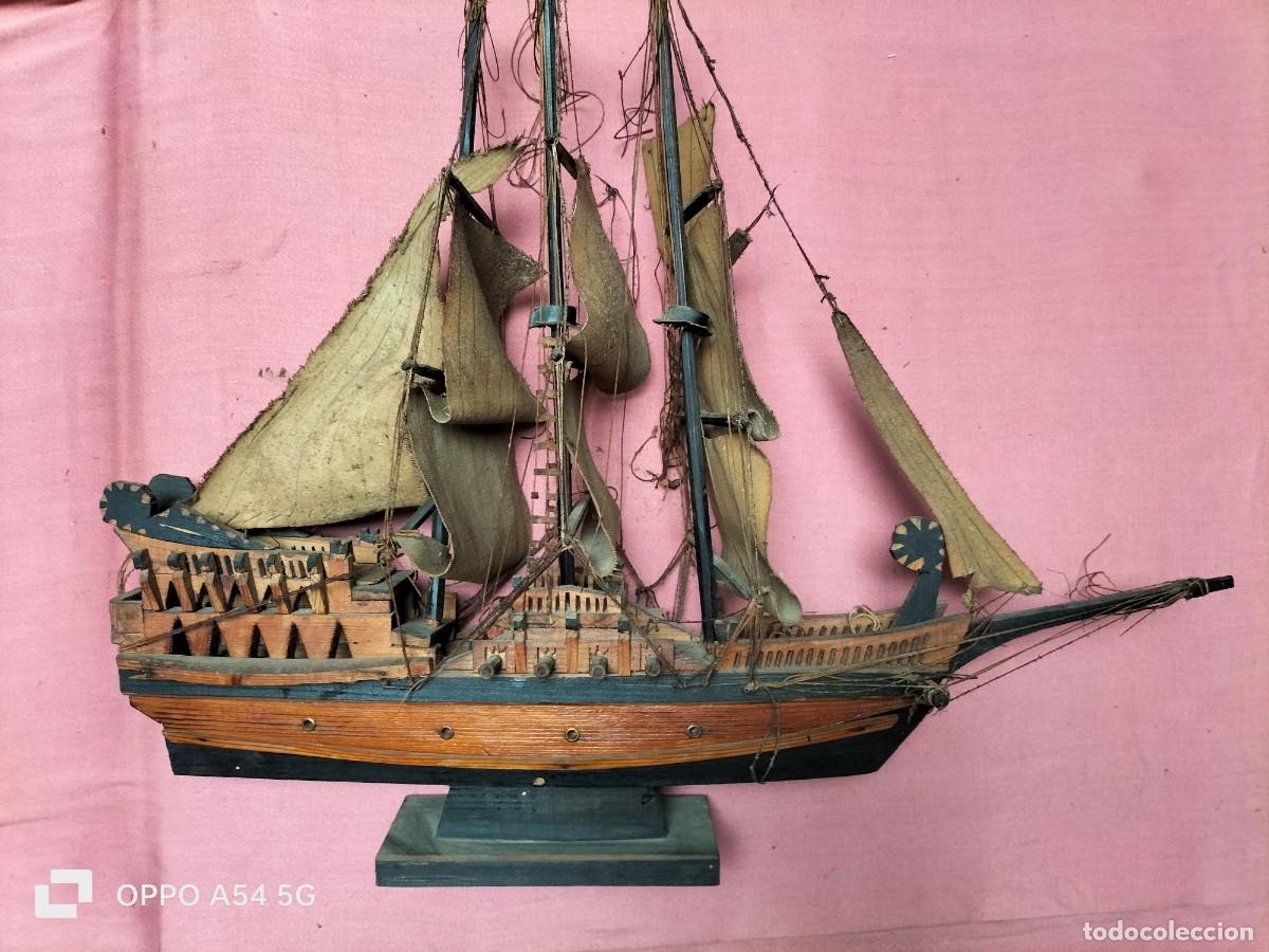 Maquetas: Barco de madera antiguo hecho a mano - Foto 1