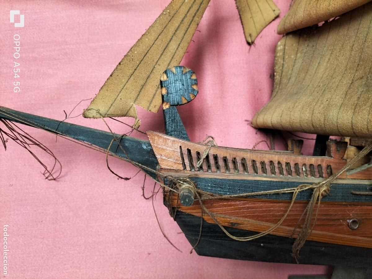 Maquetas: Barco de madera antiguo hecho a mano - Foto 7