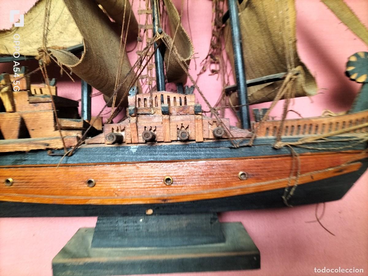 Maquetas: Barco de madera antiguo hecho a mano - Foto 9